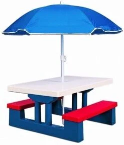 Merkloos Kinder Picknicktafel Met Parasol - Blauw 13 Merkloos Kinder Picknicktafel Met Parasol - Blauw -Buitenkampeer Winkel 1030x1200