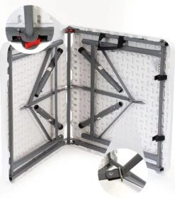 Toboli Klaptafel 120x60x74cm Campingtafel Wit; Bijzettafel, Inklapbare Tafel - Multistrobe -Buitenkampeer Winkel 1063x1200 1