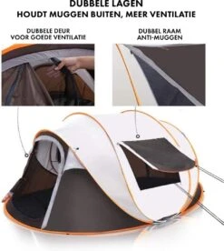 Fly Lab Luxe Pop Up Tent - Kampeer Tent - Grijs/Oranje - 4 Persoons 13 Fly Lab Luxe Pop Up Tent - Kampeer Tent - Grijs/Oranje - 4 Persoons -Buitenkampeer Winkel 1072x1200
