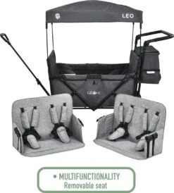 FableKids LEO X4Plus Opvouwbare Wagen Met Dak Fossil Grey -Buitenkampeer Winkel 1082x1200 5