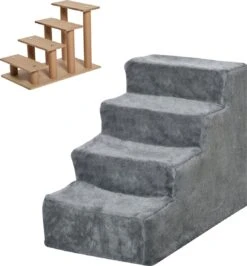 PawHut Huisdierentrap Hondentrap Met 4 Treden Kattentrap Met Afneembare Pluchen Hoes D06-091 20 PawHut Huisdierentrap Hondentrap Met 4 Treden Kattentrap Met Afneembare Pluchen Hoes D06-091 -Buitenkampeer Winkel 1113x1200 1