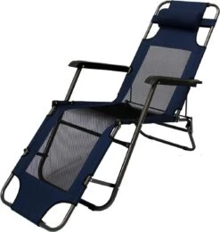 Ligstoel 180x60cm - Opvouwbaar Campingstoel Ligbed Strandstoel Tuinstoel Vouwligstoel Blauw -Buitenkampeer Winkel 1141x1200