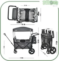 FableKids LEO X4Plus Opvouwbare Wagen Met Dak Fossil Grey -Buitenkampeer Winkel 1161x1200 2