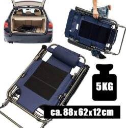 Ligstoel 155x60cm - Opvouwbaar Campingstoel Ligbed Strandstoel Tuinstoel Vouwligstoel Blauw -Buitenkampeer Winkel 1184x1200 2