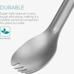 Navaris 2x Spork Met Extra Lange Handgreep - Set Van 2 - Campingbestek Van Titanium - Bestek Voor Onderweg - Lichtgewicht - Inclusief Bewaarzakje -Buitenkampeer Winkel 1188x1200 3
