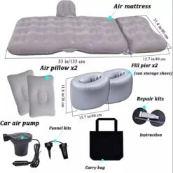 Sophie's Planet® - Auto Luchtbed Met Kussens En Pomp (Grijs) - Auto Matras - Achterbank Matras - Autobed - Car Matress - Comfortabel In De Auto Slapen -Buitenkampeer Winkel 1196x1200 3