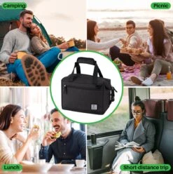 Brisby 4 Laags Geïsoleerde Koeltas - Lunchtas 12 Liter - Extra Ruimte Uitvouwbaar- Zwart -Buitenkampeer Winkel 1197x1200 16