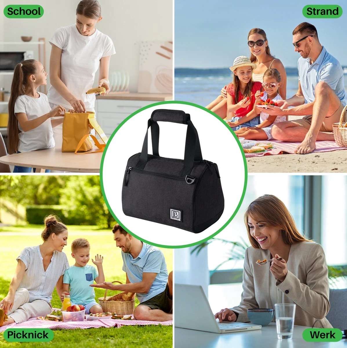 Brisby 4 Laags Geïsoleerde Koeltas - Lunchtas 10 Liter - Zwart 5 Brisby 4 Laags Geïsoleerde Koeltas - Lunchtas 10 Liter - Zwart - Afbeelding 5