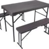 Rijoka Campingtafel Met Banken - Houtlook | Inklapbare Picknickset 108 X 60cm