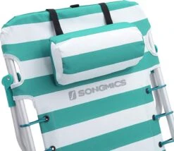 Strandstoel Met Afneembare Hoofdsteun, Draagbare Klapstoel, Campingstoel, Rugleuning Tot 180° Verstelbaar, Met Bekerhouder En Zijvak, Groene En Witte Strepen GCB62JW 14 Strandstoel Met Afneembare Hoofdsteun, Draagbare Klapstoel, Campingstoel, Rugleuning Tot 180° Verstelbaar, Met Bekerhouder En Zijvak, Groene En Witte Strepen GCB62JW -Buitenkampeer Winkel 1200x1038