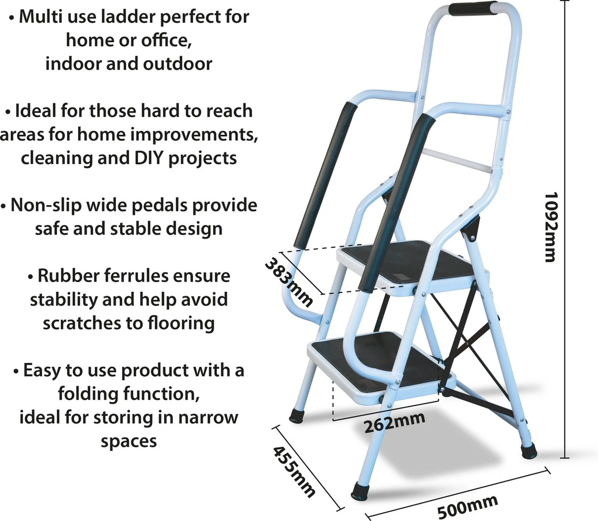 Aidapt Opstapkruk Met Leuning - 2 Treden 4 Aidapt Opstapkruk Met Leuning - 2 Treden - Afbeelding 4