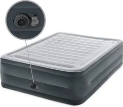 Intex Luchtbed - 2-Persoons - 152 X 203 X 33 Cm - Grijs - Met Ingebouwde Pomp, Hoeslaken Wit En Reparatieset -Buitenkampeer Winkel 1200x1047 5