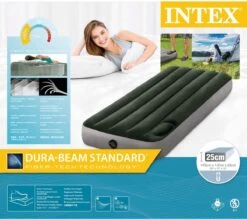 Intex Luchtbed - 1-Persoons - 76 X 191 X 25 Cm - Groen - Met Ingebouwde Voetpomp + Hoeslaken Wit + Reparatieset -Buitenkampeer Winkel 1200x1064 3