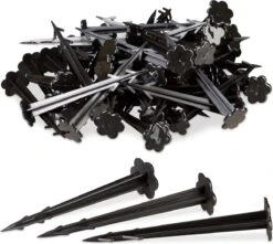 Relaxdays Grondzeilpen Kunststof - 100 Haringen - Grondpen Tuinzeil - Grondharing Set