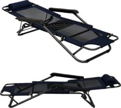 Ligstoel 155x60cm - Opvouwbaar Campingstoel Ligbed Strandstoel Tuinstoel Vouwligstoel Blauw -Buitenkampeer Winkel 1200x1080