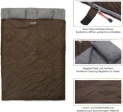 Where Tomorrow Double Slaapzak 220 X 150 Cm Diverse Kleuren - Bruin -Buitenkampeer Winkel 1200x1090