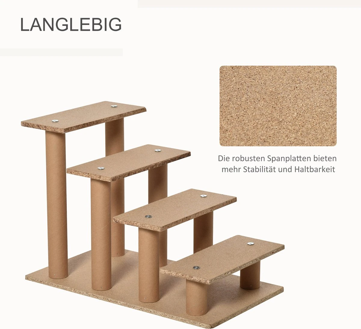 PawHut Huisdierentrap Hondentrap Met 4 Treden Kattentrap Met Afneembare Pluchen Hoes D06-091 6 PawHut Huisdierentrap Hondentrap Met 4 Treden Kattentrap Met Afneembare Pluchen Hoes D06-091 - Afbeelding 6