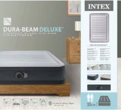Intex Luchtbed - Twijfelaar - 137 X 191 X 33 Cm - Grijs - Met Ingebouwde Pomp, Hoeslaken Antraciet En Reparatieset -Buitenkampeer Winkel 1200x1095 3