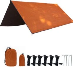 Merkloos TDR - Outdoor Draagbaar Zonnescherm Met Opbergtas - Waterdicht-SPF - Tarps Voor Kamperen300 * 300cm - 3-4Personen - Orange -Buitenkampeer Winkel 1200x1104 5