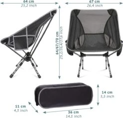 Smartpeas Campingstoel Van Stevig 600D Polyester En Aluminium - Lichtgewicht En Opvouwbaar - Camping Gadget Inclusief Zijzakken +Plus: Strandmat & Draagtas -Buitenkampeer Winkel 1200x1150 1