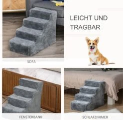 PawHut Huisdierentrap Hondentrap Met 4 Treden Kattentrap Met Afneembare Pluchen Hoes D06-091 15 PawHut Huisdierentrap Hondentrap Met 4 Treden Kattentrap Met Afneembare Pluchen Hoes D06-091 -Buitenkampeer Winkel 1200x1176 2