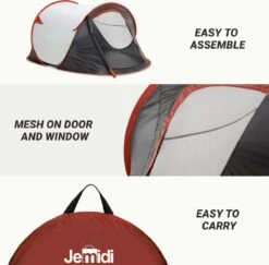 JEMIDI Tweepersoons Pop-up Tent - Opgooitent, Werptent Voor 2 Personen - Ideaal Als Festivaltent Of Kampeertent - Verschillende Kleuren -Buitenkampeer Winkel 1200x1179 3