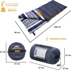 Dutch Mountains Slaapzak Goeree XL - Kussen 25x15cm - 220x90cm Katoenen Slaapzak - Tochtstrip -Buitenkampeer Winkel 1200x1182 3