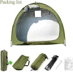 Merkloos Fietstent, Beschermhoes Fietsenschuur, Tent Voor Camping In De Open Lucht-groen 200*80*165CM -Buitenkampeer Winkel 1200x1182 4