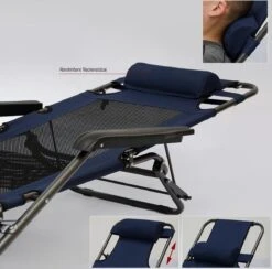 Ligstoel 180x60cm - Opvouwbaar Campingstoel Ligbed Strandstoel Tuinstoel Vouwligstoel Blauw -Buitenkampeer Winkel 1200x1184