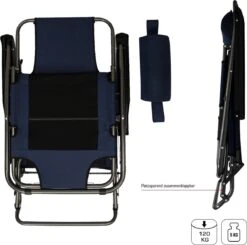 Ligstoel 180x60cm - Opvouwbaar Campingstoel Ligbed Strandstoel Tuinstoel Vouwligstoel Blauw -Buitenkampeer Winkel 1200x1191