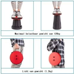 Kampeerkruk - Uitschuifbare Kruk - Rood/Zwart- Tot 120 Kg - Travel Stool - Opvouwbare Campingkruk - Inklapbaar Krukje - Telescopische Kruk - Camping - Outdoor -Buitenkampeer Winkel 1200x1198 3