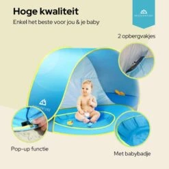 Needventure Baby Strandtent - Pop Up Tent - Windscherm Strand - Camping Strandtentje - Speeltent - Blauw -Buitenkampeer Winkel 1200x1200 1059