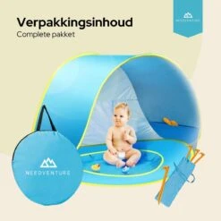 Needventure Baby Strandtent - Pop Up Tent - Windscherm Strand - Camping Strandtentje - Speeltent - Blauw -Buitenkampeer Winkel 1200x1200 1060