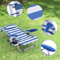Naqsh Store Strandstoel Met Hoofdkussen, Aluminium, Draagbare Vouwstoel, Campingstoel, Opvouwbaar En Verstelbaar, Zoals Een Rugzak Draagbaar, Buitenstoel, Blauw En Wit Gestreept GCB62BU 17 Naqsh Store Strandstoel Met Hoofdkussen, Aluminium, Draagbare Vouwstoel, Campingstoel, Opvouwbaar En Verstelbaar, Zoals Een Rugzak Draagbaar, Buitenstoel, Blauw En Wit Gestreept GCB62BU -Buitenkampeer Winkel 1200x1200 11