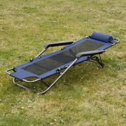 Ligstoel 155x60cm - Opvouwbaar Campingstoel Ligbed Strandstoel Tuinstoel Vouwligstoel Blauw -Buitenkampeer Winkel 1200x1200 118