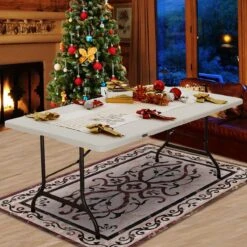 Casaria Tuintafel Opvouwbaar – Met Draaggreep 220x70 Cm – Wit -Buitenkampeer Winkel 1200x1200 25