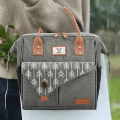 HN® Lunchtas Grijs Pijlen, Geïsoleerde Koeltas, Lekvrij, Extra Grote Opening Voor De Lunch Box, 25×16,5×26cm Design Heren En Dames -Buitenkampeer Winkel 1200x1200 286