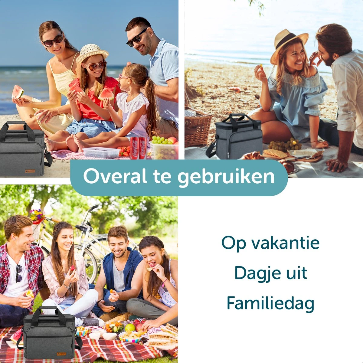 ForDig Koeltas L Zwart (15 Liter) - Gemaakt Van 600D Polyester Met PEVA-Voering - Ruimte Voor 20 Blikjes Of 10 Halve Liter Flessen - Opvouwbaar Koel Tas Met Easy-Acces Flap - Ruimte Voor Bestek - Picknick Cool Bag - Coolerbag - Grote Cooler 4 ForDig Koeltas L Zwart (15 Liter) - Gemaakt Van 600D Polyester Met PEVA-Voering - Ruimte Voor 20 Blikjes Of 10 Halve Liter Flessen - Opvouwbaar Koel Tas Met Easy-Acces Flap - Ruimte Voor Bestek - Picknick Cool Bag - Coolerbag - Grote Cooler - Afbeelding 4