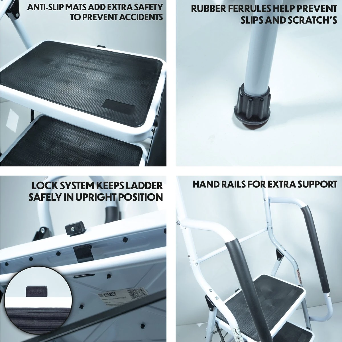 Aidapt Opstapkruk Met Leuning - 2 Treden 2 Aidapt Opstapkruk Met Leuning - 2 Treden - Afbeelding 2