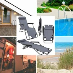 Ligstoel Opvouwbaar 155x60cm - Lichte Ligbed Relaxstoel Tuinstoel Campingstoel Strandstoel -Buitenkampeer Winkel 1200x1200 45