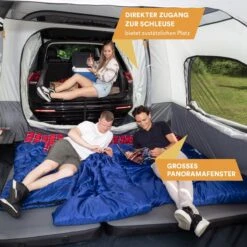 Skandika Pitea XL CROSS Tent – Koepeltenten - Autotent – Campingtent Voor SUV, Caddy, Auto, CUV - Voor Max. 4 Personen – Vrijstaand – Met/zonder Slaapcabine – Max. Stahoogte 230 Cm – 3000mm Waterkolom - 475 X 290 X 230 Cm (LxBxH) – Kamperen - Grijs -Buitenkampeer Winkel 1200x1200 628