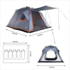 Where Tomorrow Gezinstent Met Zonnendak 300X395X200 Cm- Grijs - 5 Persoons -Buitenkampeer Winkel 1200x1200 694