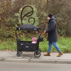 FableKids LEO X4Plus Opvouwbare Wagen Met Dak Fossil Grey -Buitenkampeer Winkel 1200x1200 812