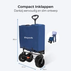 LifeGoods Bolderkar - Opvouwbaar - Tot 120KG - 103L - Extra Draagtas En Duwstang - Wasbaar Polyester - 98x45cm - Blauw/Grijs 17 LifeGoods Bolderkar - Opvouwbaar - Tot 120KG - 103L - Extra Draagtas En Duwstang - Wasbaar Polyester - 98x45cm - Blauw/Grijs -Buitenkampeer Winkel 1200x1200 834