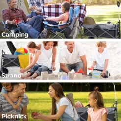 LifeGoods Bolderkar - Opvouwbaar - Tot 80KG - 94L - Wasbaar Polyester - 98x45cm - Zwart/Grijs -Buitenkampeer Winkel 1200x1200 843