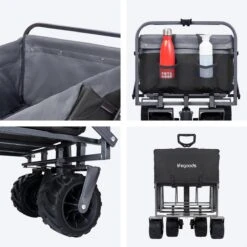 LifeGoods Bolderkar - Opvouwbaar - Tot 80KG - 94L - Wasbaar Polyester - 98x45cm - Zwart/Grijs -Buitenkampeer Winkel 1200x1200 849