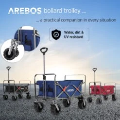 AREBOS Handkar | Transportwagen | Apparatuurwagen | Opvouwbaar | Blauw -Buitenkampeer Winkel 1200x1200 854