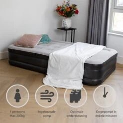 BluMill Eenpersoons Luchtbed - Met Ingebouwde Pomp - Luchtbed Zelfopblazend - Incl. Draagtas - 191x99x36 Cm -Buitenkampeer Winkel 1200x1200 905