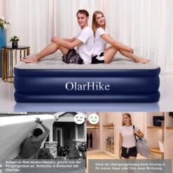 OlarHike Queen Size Luchtmatras Met Geïntegreerde Elektrische Pomp, Zelfopblazend Luchtbed, Voor 2 Personen, Premium Gastenbed, Opblaasbaar Matras Voor Camping Of Thuisgebruik, 203 X 152 X 46 Cm -Buitenkampeer Winkel 1200x1200 939