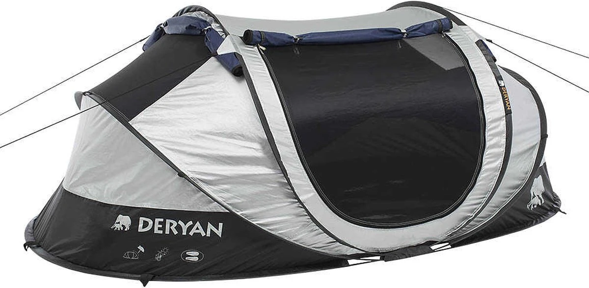 Deryan Cocoon Pop Up Tent - Luchtbed - Luchtpomp - 4 Persoons - Zilver 1 Deryan Cocoon Pop Up Tent - Luchtbed - Luchtpomp - 4 Persoons - Zilver